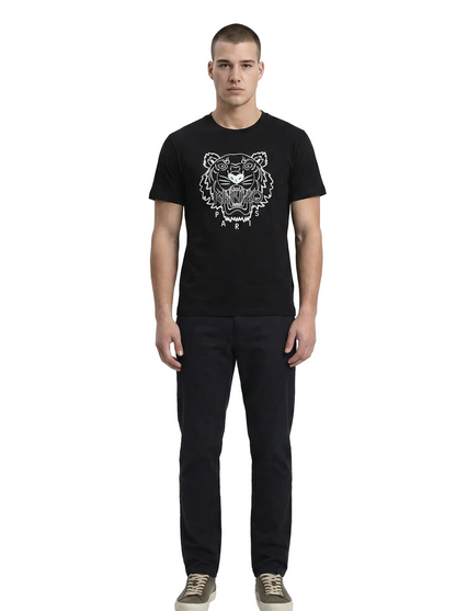T-shirt Kenzo Tigre homme vue dos flocage blanc logo Kenzo métallisé argent 100% coton