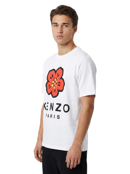 T-shirt Kenzo Boke Flower homme blanc détail motif fleur Boke coton