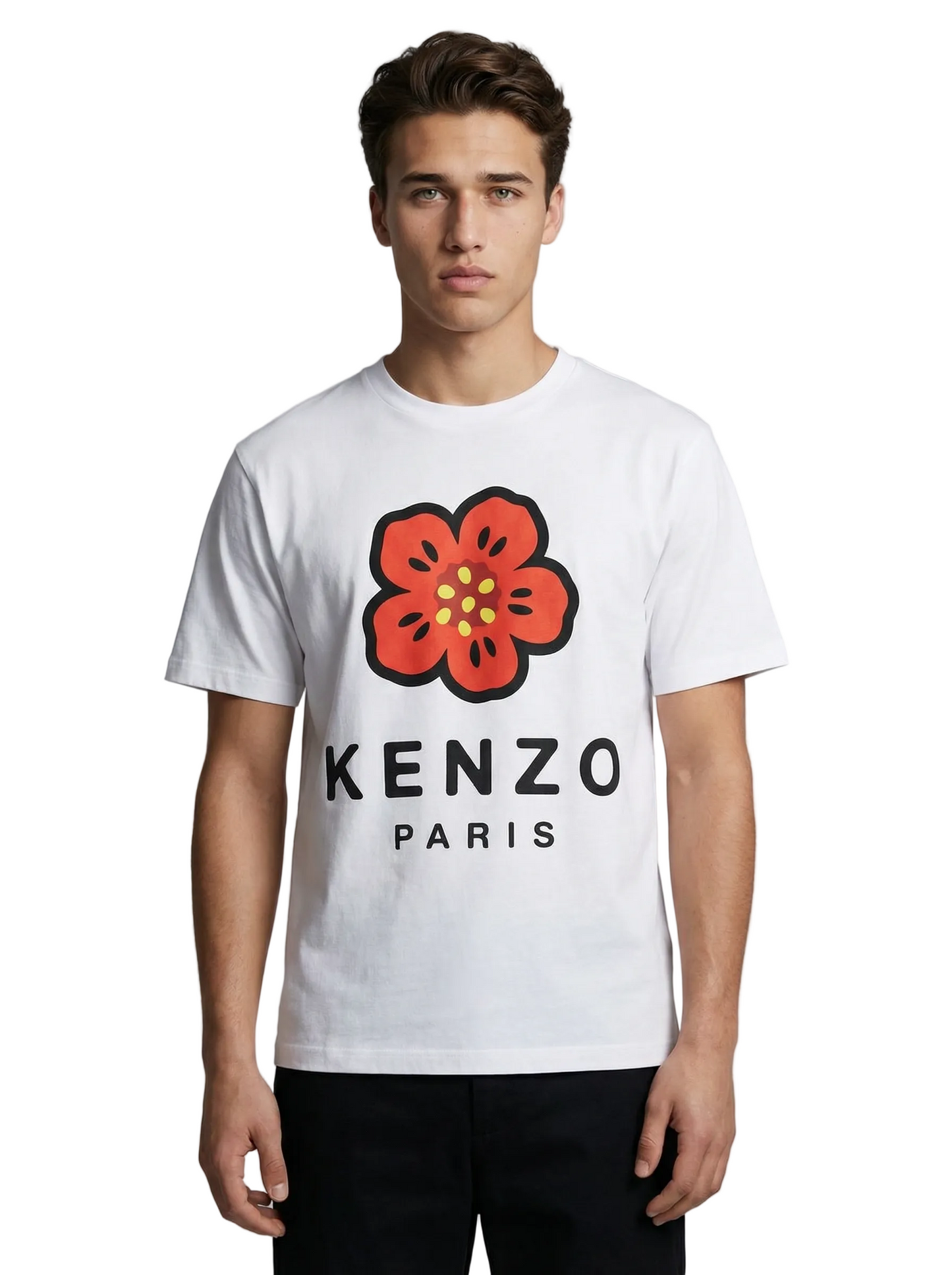 T-shirt Kenzo Boke Flower homme blanc coupe loose 100% coton