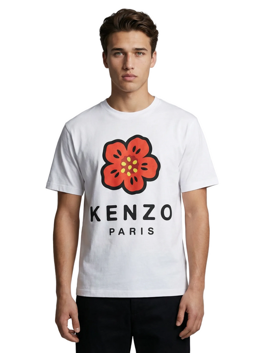 T-shirt Kenzo Boke Flower homme blanc coupe loose 100% coton